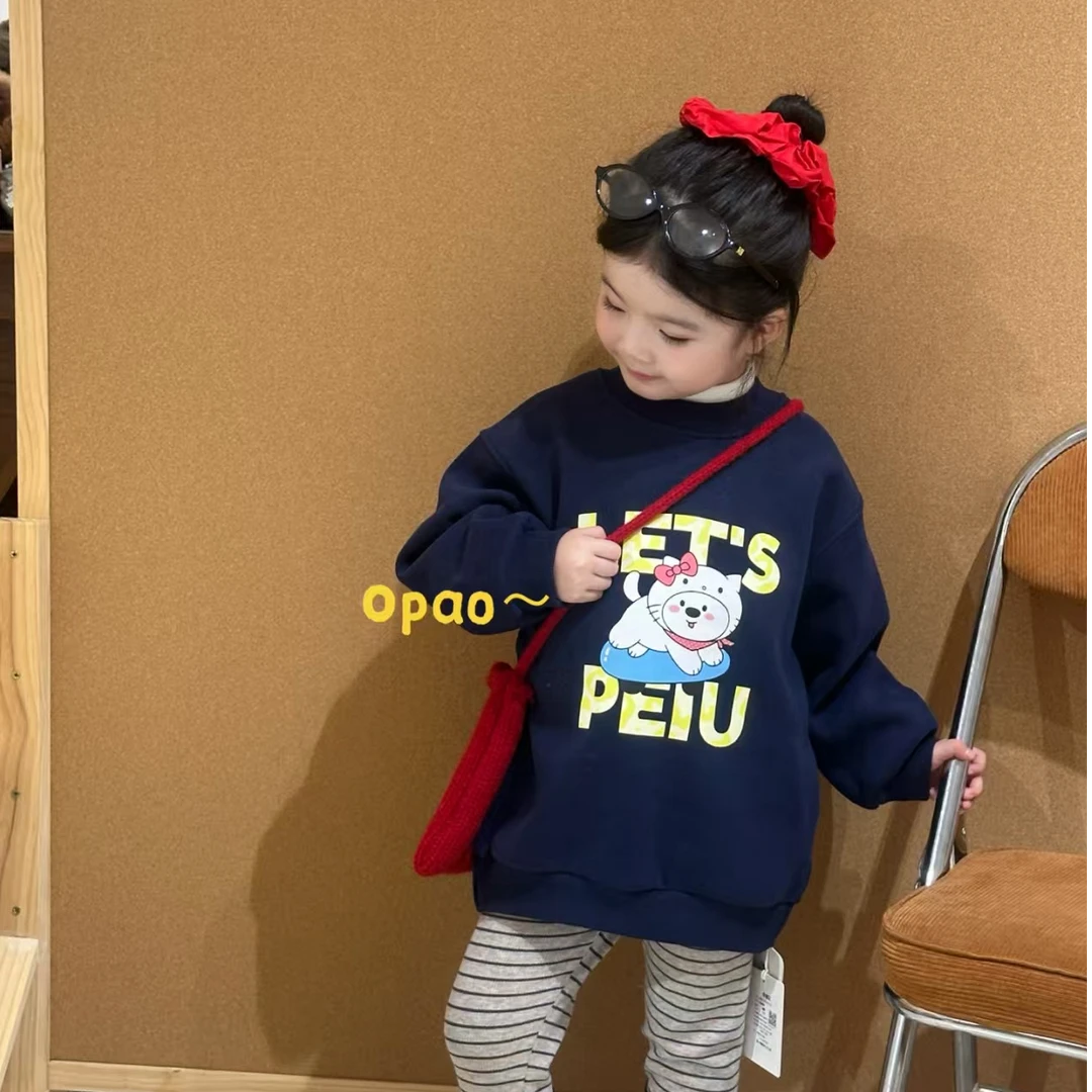【福利款】 opao  蓝色卡通套头卫衣加绒款
