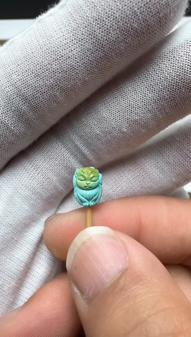 【闪购商品】绿松石九尾狐未镶嵌左右7.9前后6.8高10.6