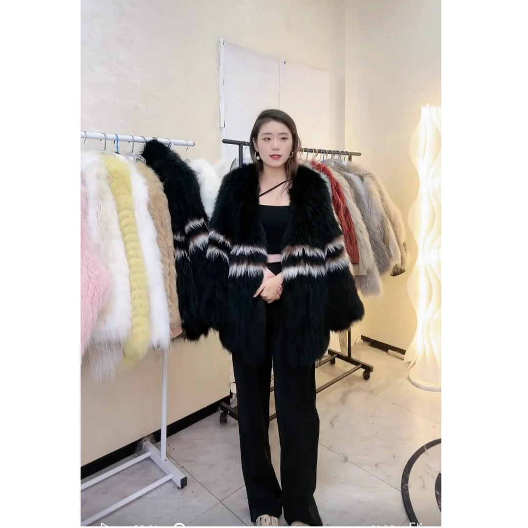 浦伊韩：”冬日初雪“双面编织加厚款宽松背毛冬季保暖外套女