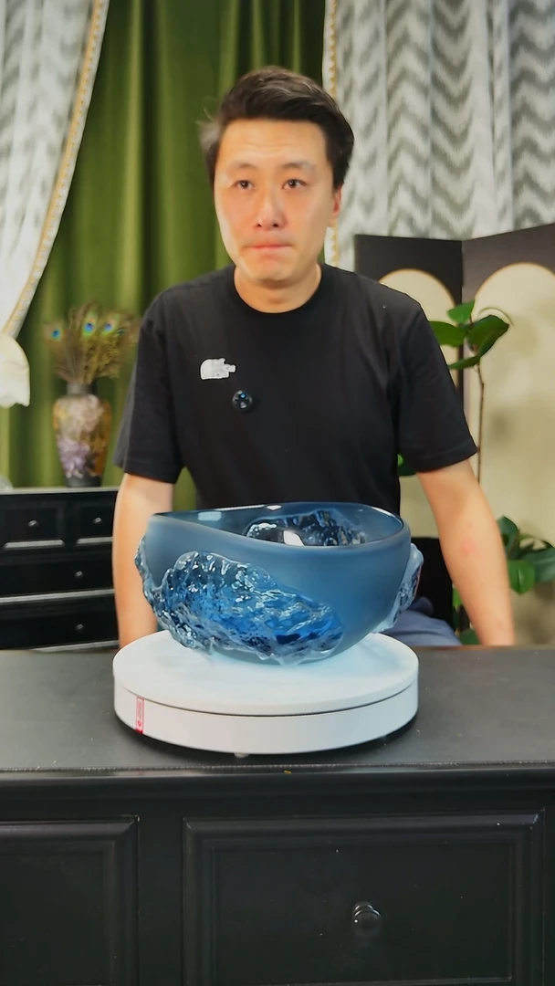 琉璃手工艺品手工风生水起喷砂果碗