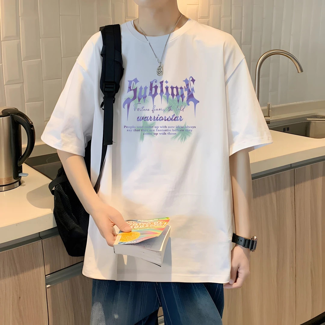 【潮流五分半袖T恤】仓石一树男款夏季短袖休闲百搭宽松透气ins上衣