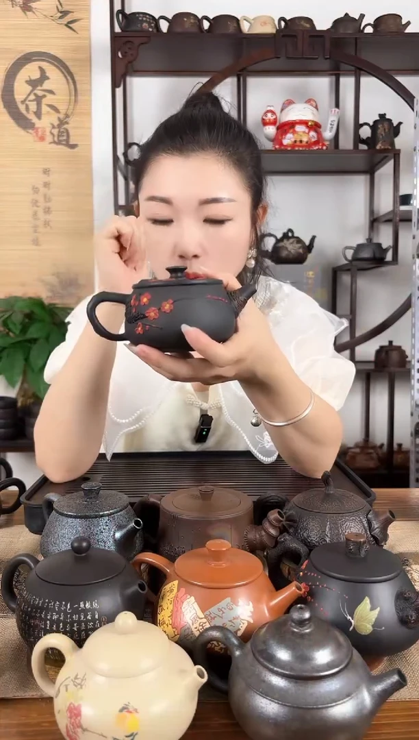 壶根艺红梅壶  建水紫陶