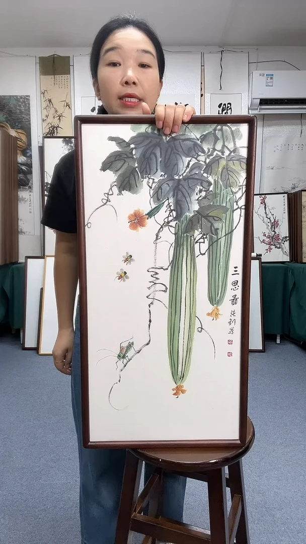 国画35*68实木画框京东包邮手绘