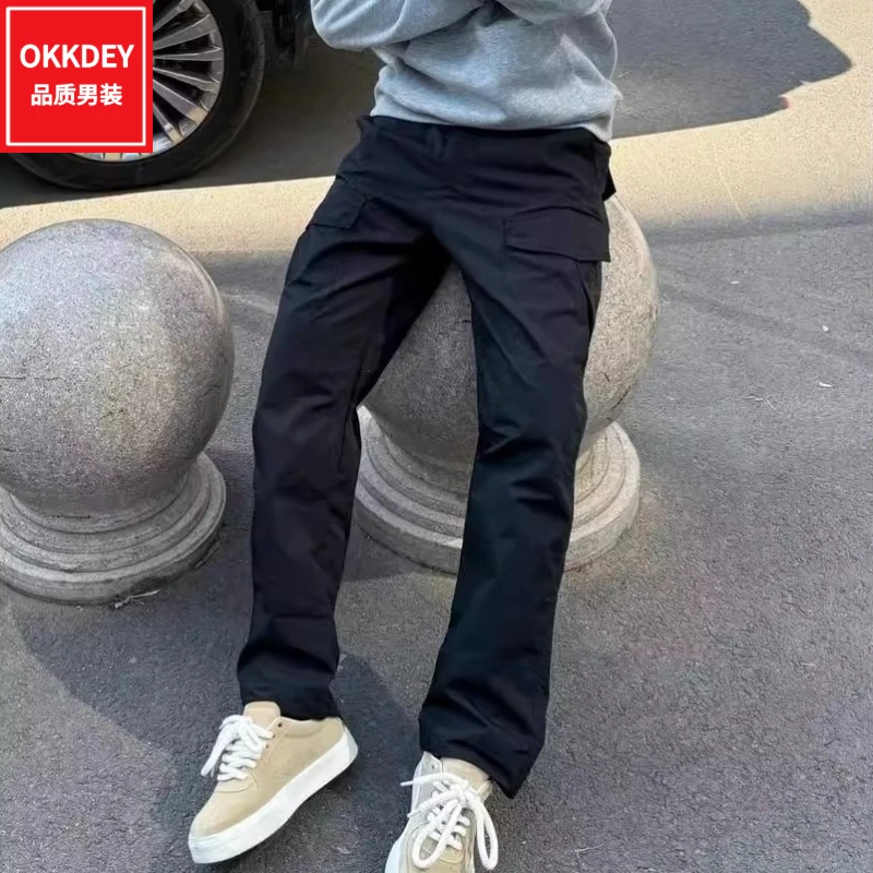 夏季新款潮流美式工装裤男士高级感设计复古休闲裤子痞帅修身长裤