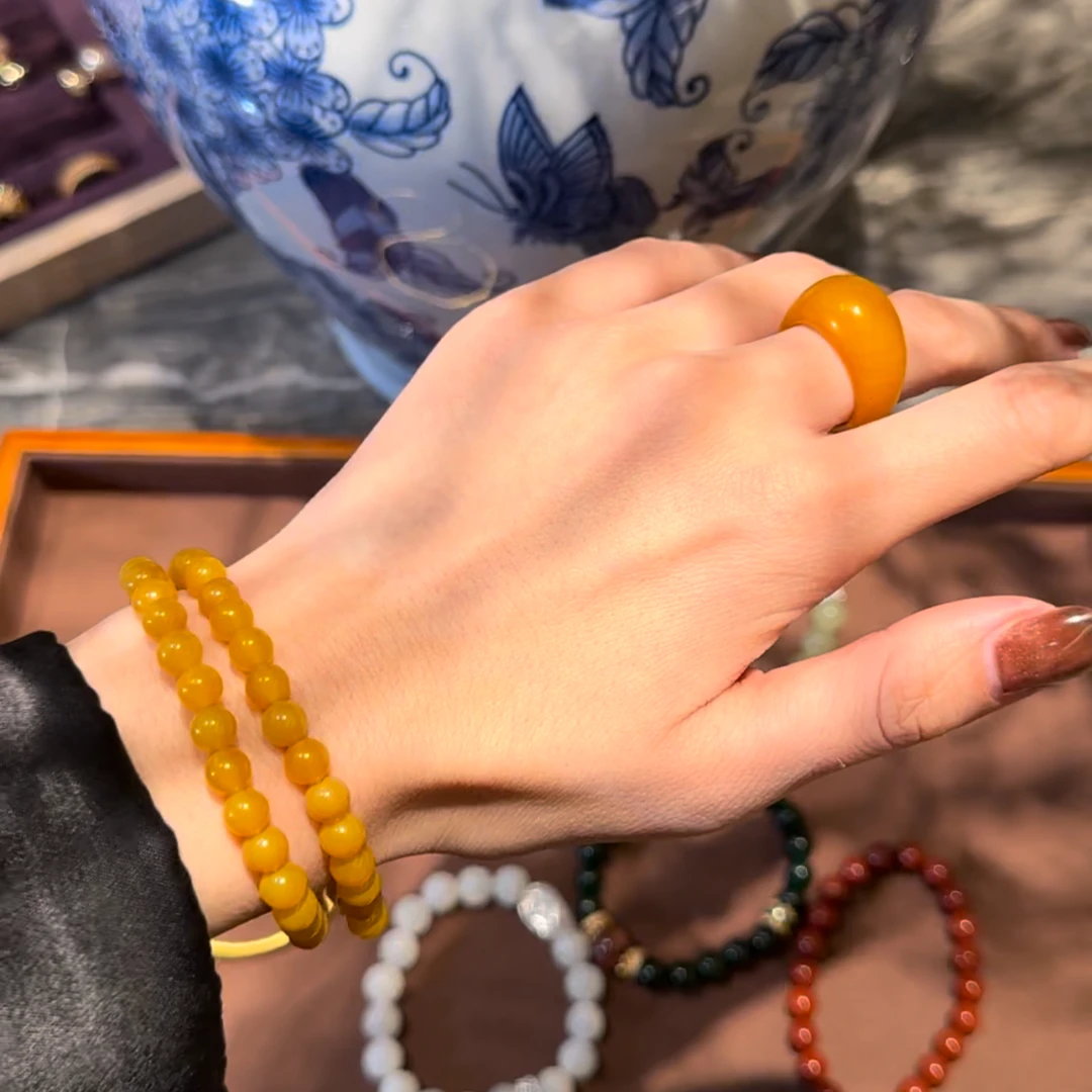 GUIMIN  【旺财】 璀灿如阳双圈黄玛瑙手串  0650