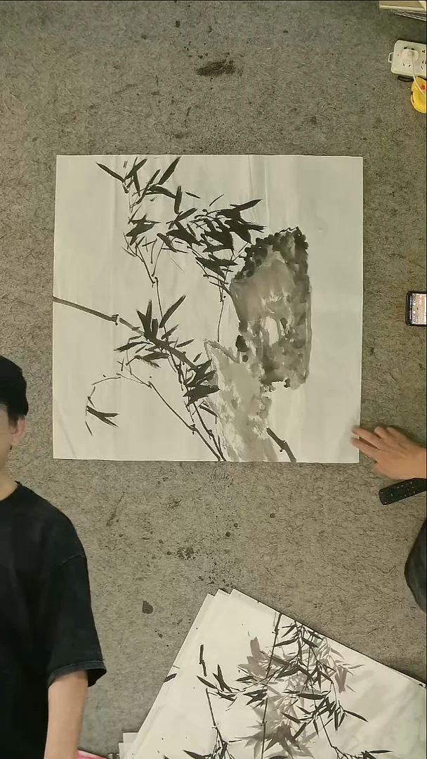 国画四尺斗方  墨竹   69*69cm