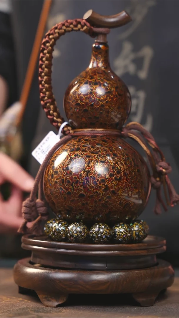 【闪购商品】YR188漆艺酒葫芦不包手串及旋转底座