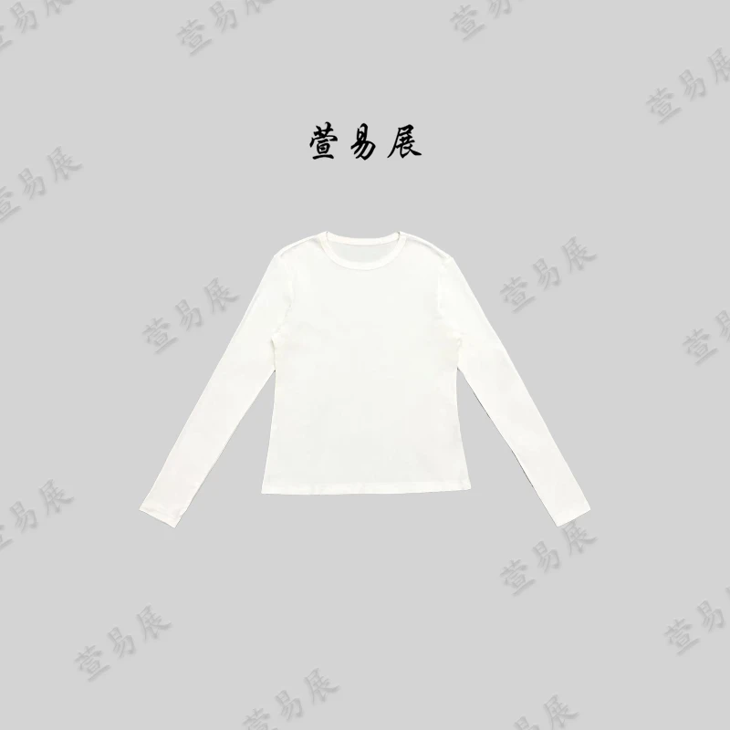 萱易展-桑蚕丝兰精天丝混纺重工刺绣纯色百搭长袖上衣-TX092107