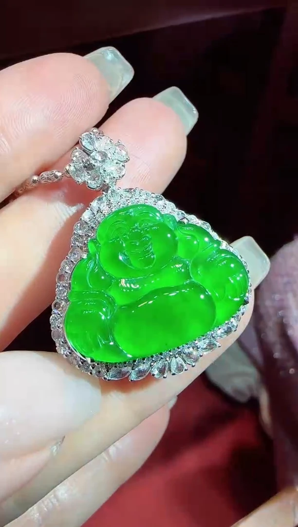 【闪购商品】翡翠吊坠(不含链)18K金镶嵌佛公