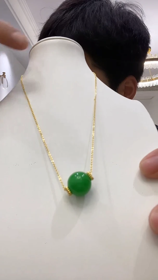 吊坠(赠链)14K金镶嵌翡翠D01