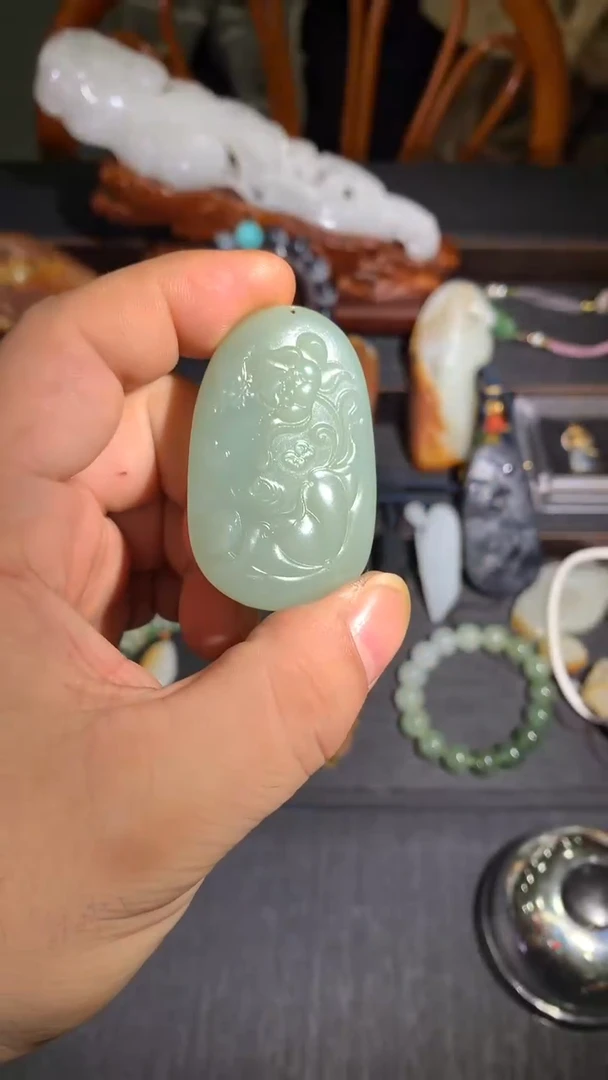 吊坠(不含链)未镶嵌和田玉且末荷趣