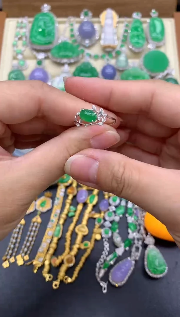 翡翠戒指18K金镶嵌292-中国好珍宝1