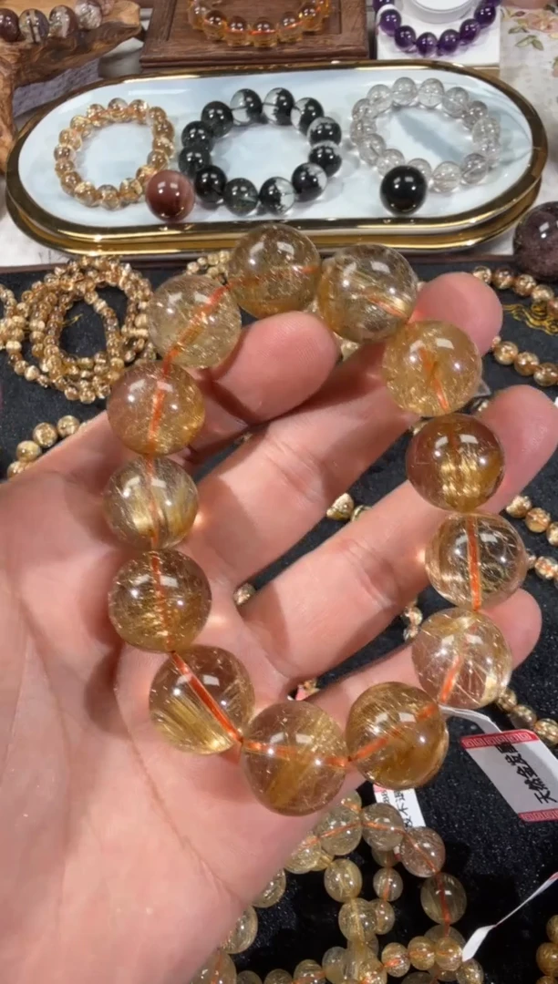 未镶嵌手串发晶SJ-082金发晶
