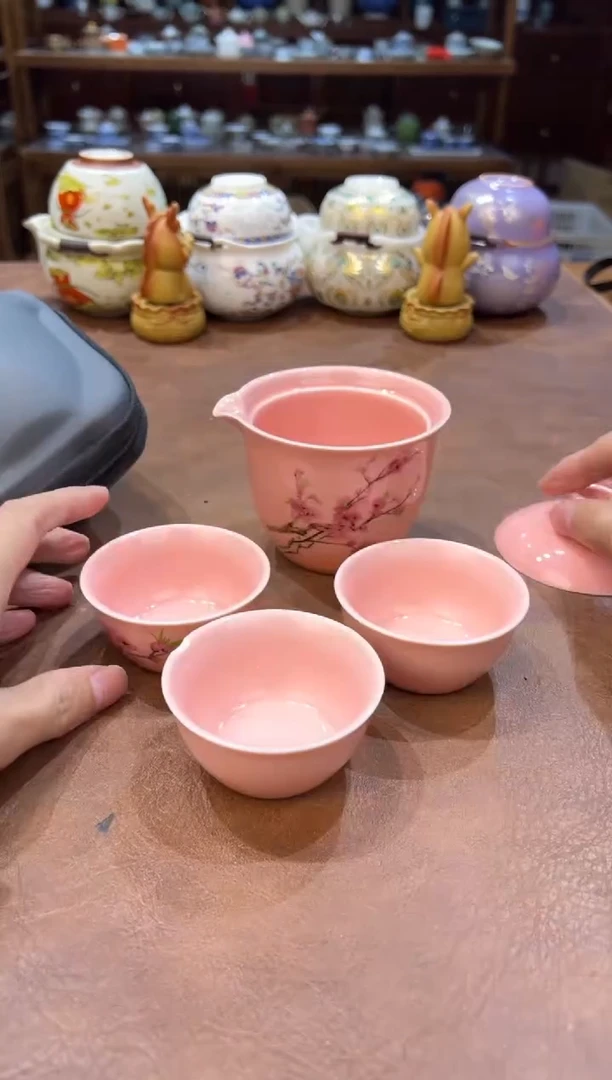 真的很便宜超好看会开片的旅行茶具