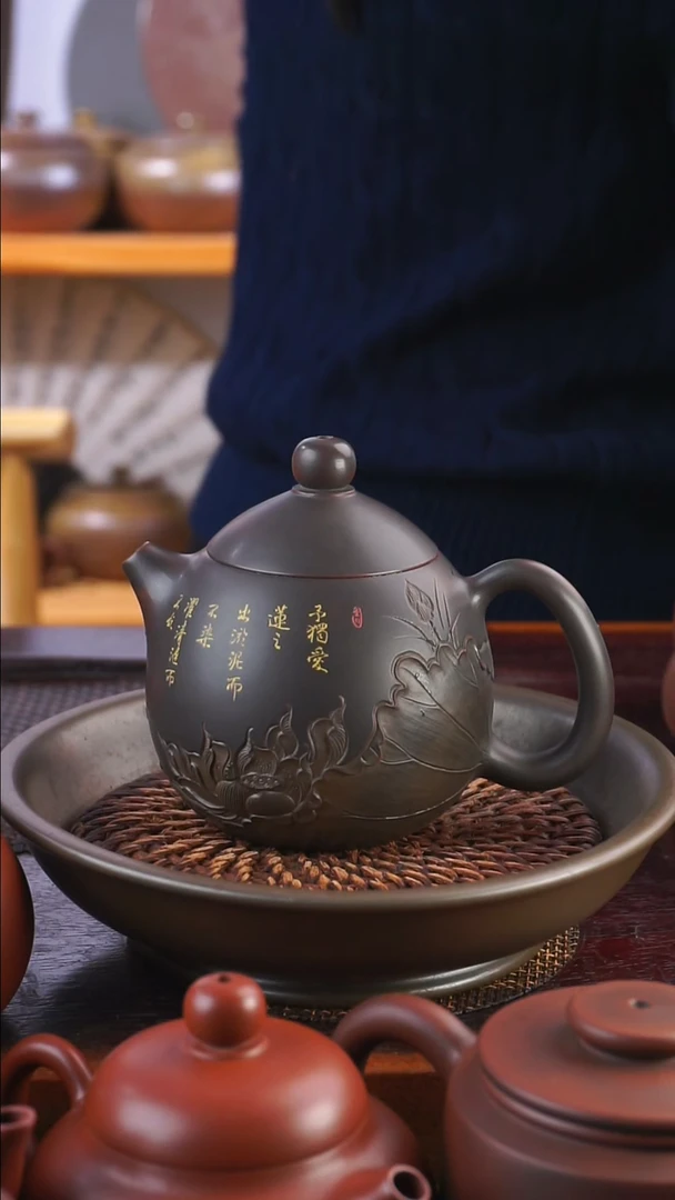 250毫升球孔龙胆满雕不染单壶