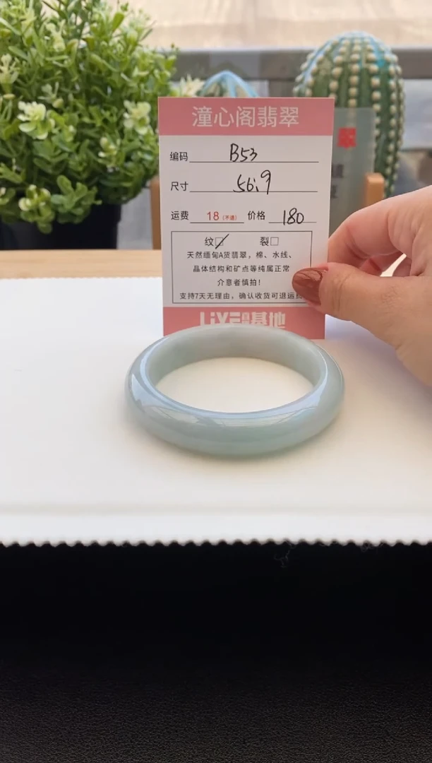 未镶嵌手镯翡翠56.8圈口 编码 B53