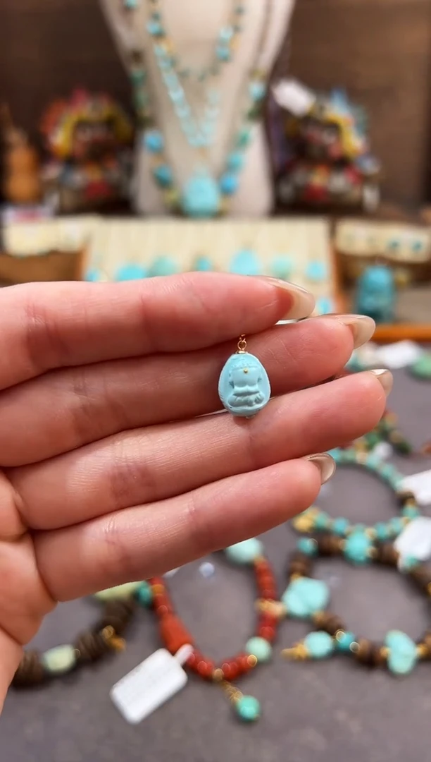 18K金镶嵌绿松石提溜绿松石提溜