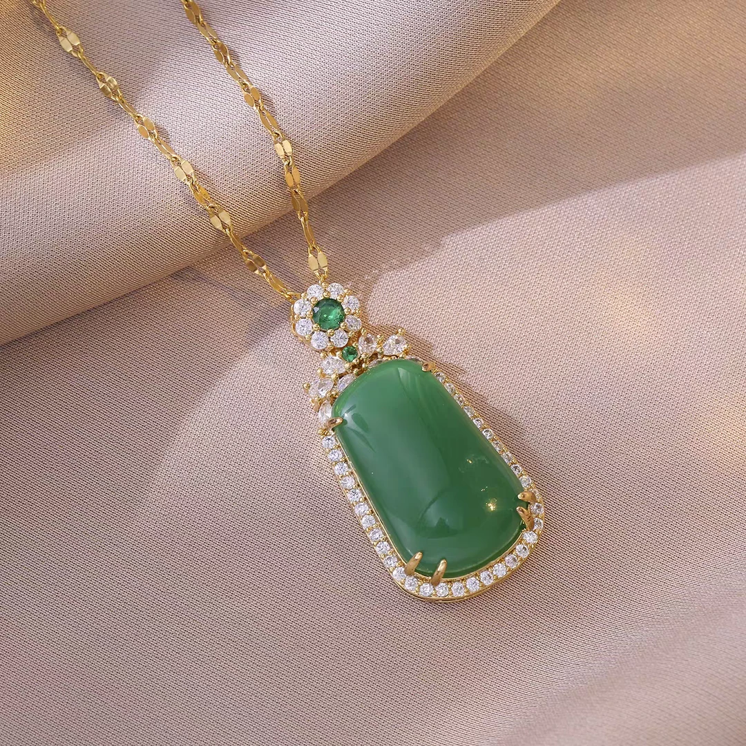 钛钢项链 平安无事牌设计款X-148