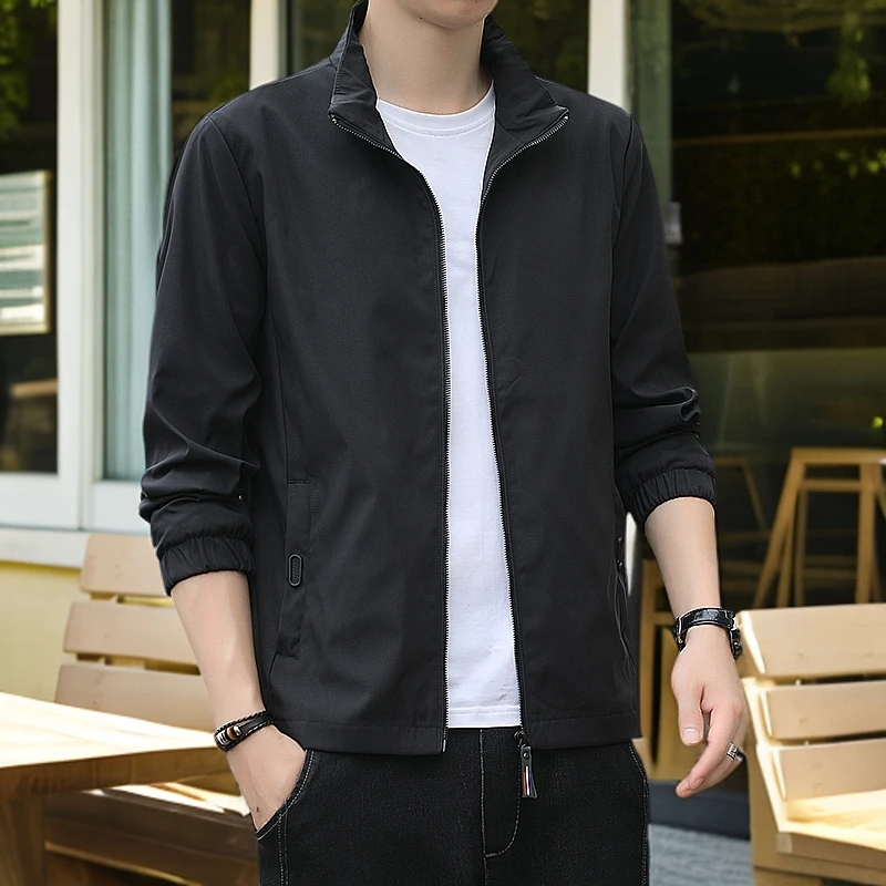 2024新款男士休闲防风修身运动薄款外套春秋潮流百搭防风外套