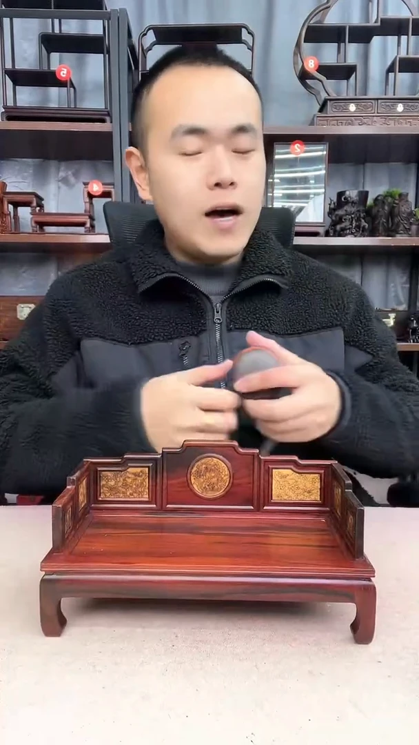 【闪购商品】乌木类端景台小李子红木工艺品