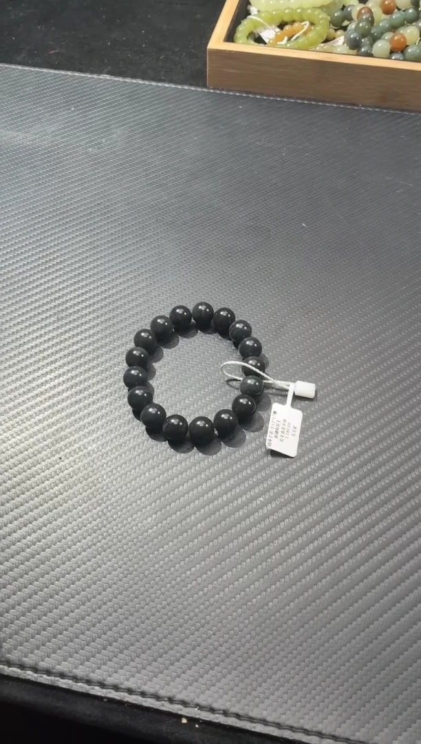 未镶嵌手链和田玉若羌毛毛矿青花手串卡12微色差