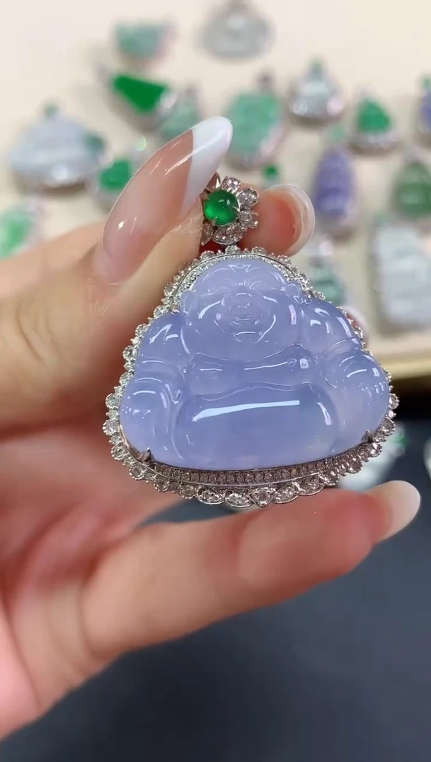 吊坠(不含链)18K金镶嵌翡翠吊坠(不含链)|29800