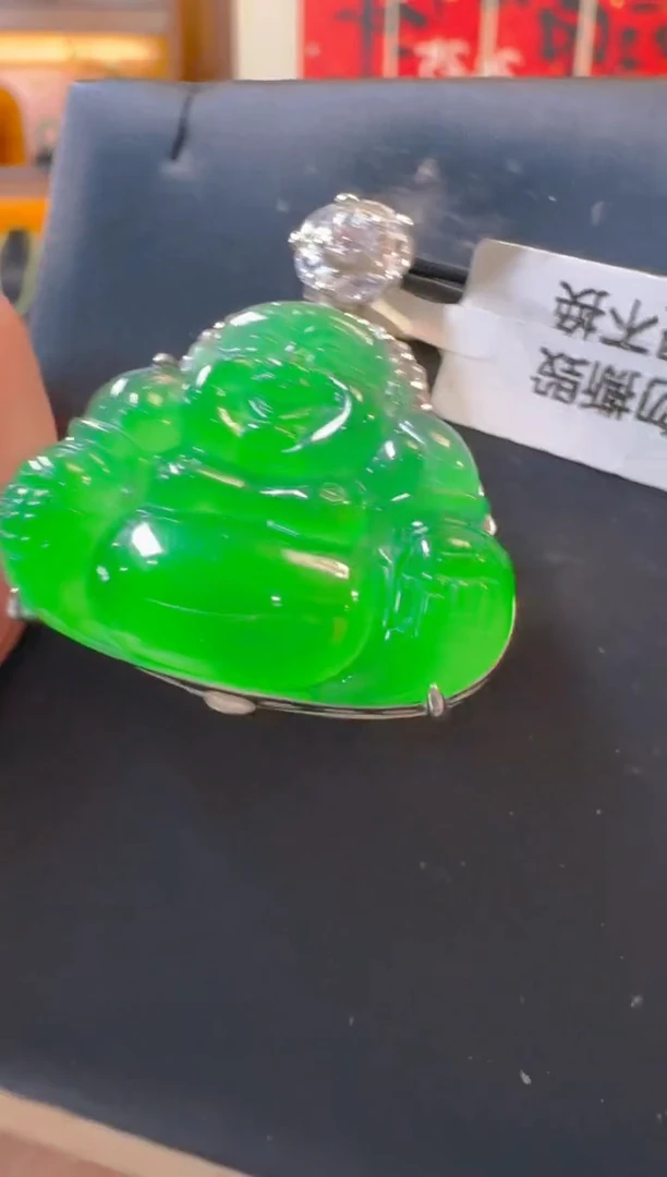 吊坠(赠链)银S925镶嵌翡翠天然A货翡翠