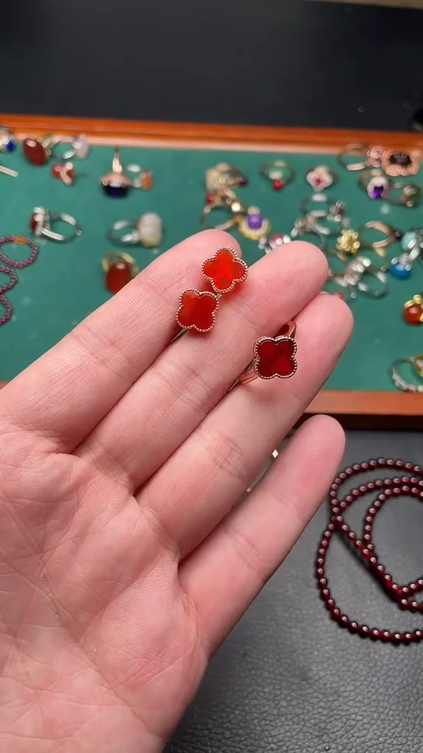 未镶嵌南红玛瑙耳饰多样性发货拍一发一