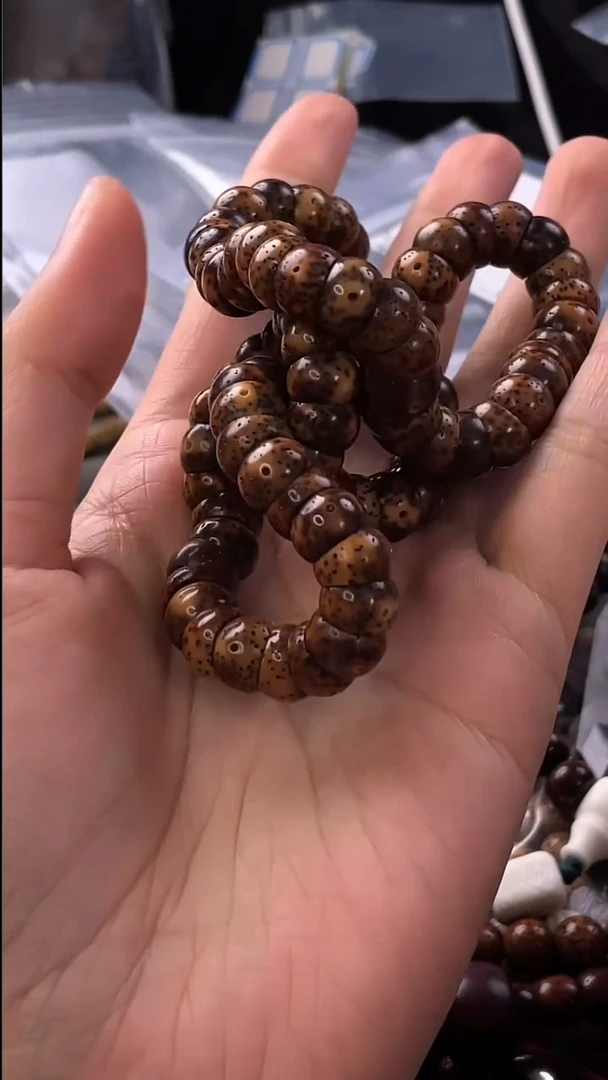 手串星月菩提精工级绿皮圆形大肠10*7手持