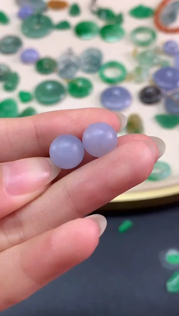 未镶嵌定制翡翠毛货翡翠一对|2980