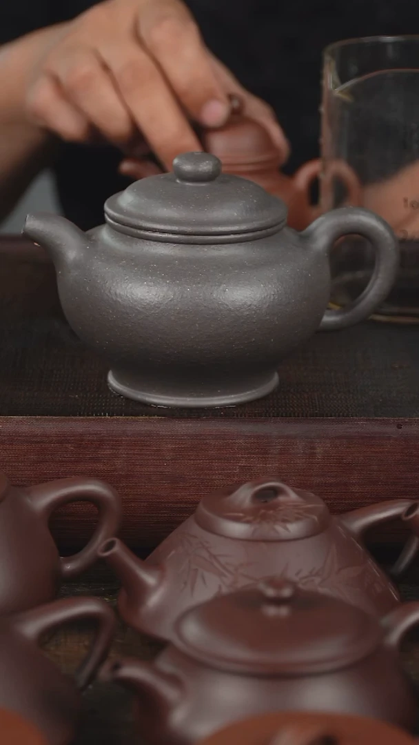 茶壶紫砂龙*320cc天青泥掇只