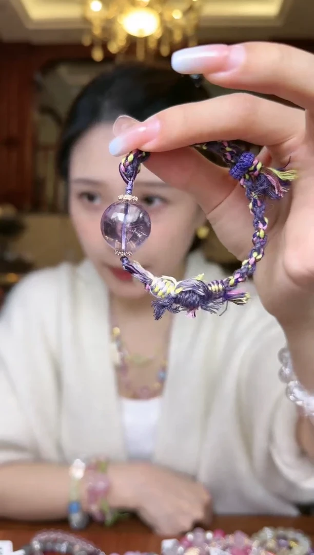 【闪购商品】水晶手绳未镶嵌源源手作*紫水碎冰冰手绳