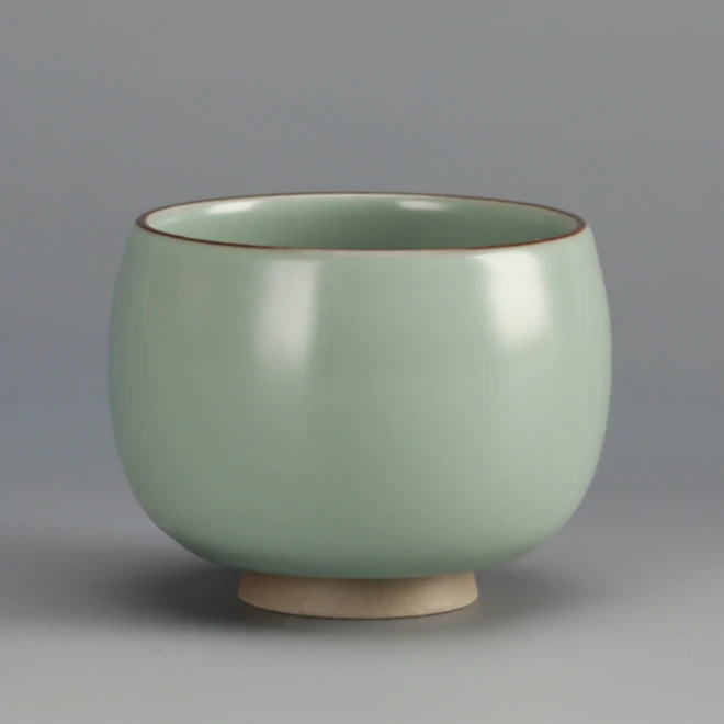 吾游茶器汝窑禅定杯礼盒装家用茶具茶杯单杯复古陶瓷主人杯