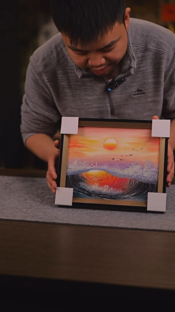 【闪购商品】书法323 日落归山海 油 画 手 绘