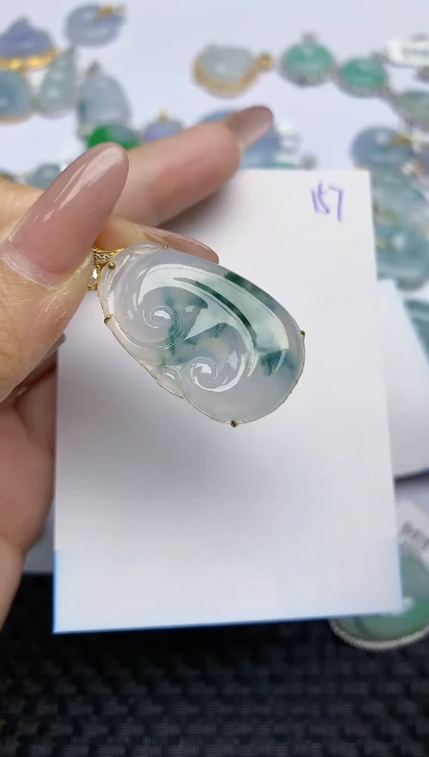 【闪购商品】翡翠颈饰18K金镶嵌天然A货翡翠 155
