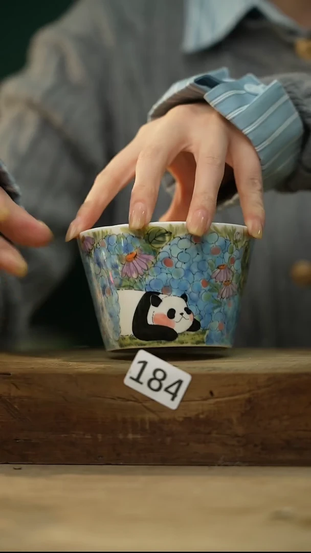 【闪购商品】瓷片设计师手工手绘柴窑/咖啡杯  紫霞