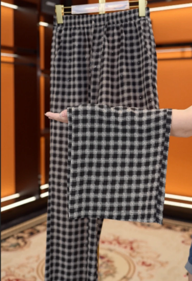 蚕物2025新款高腰垂直冰丝凉感透气阔腿裤c023彭彭