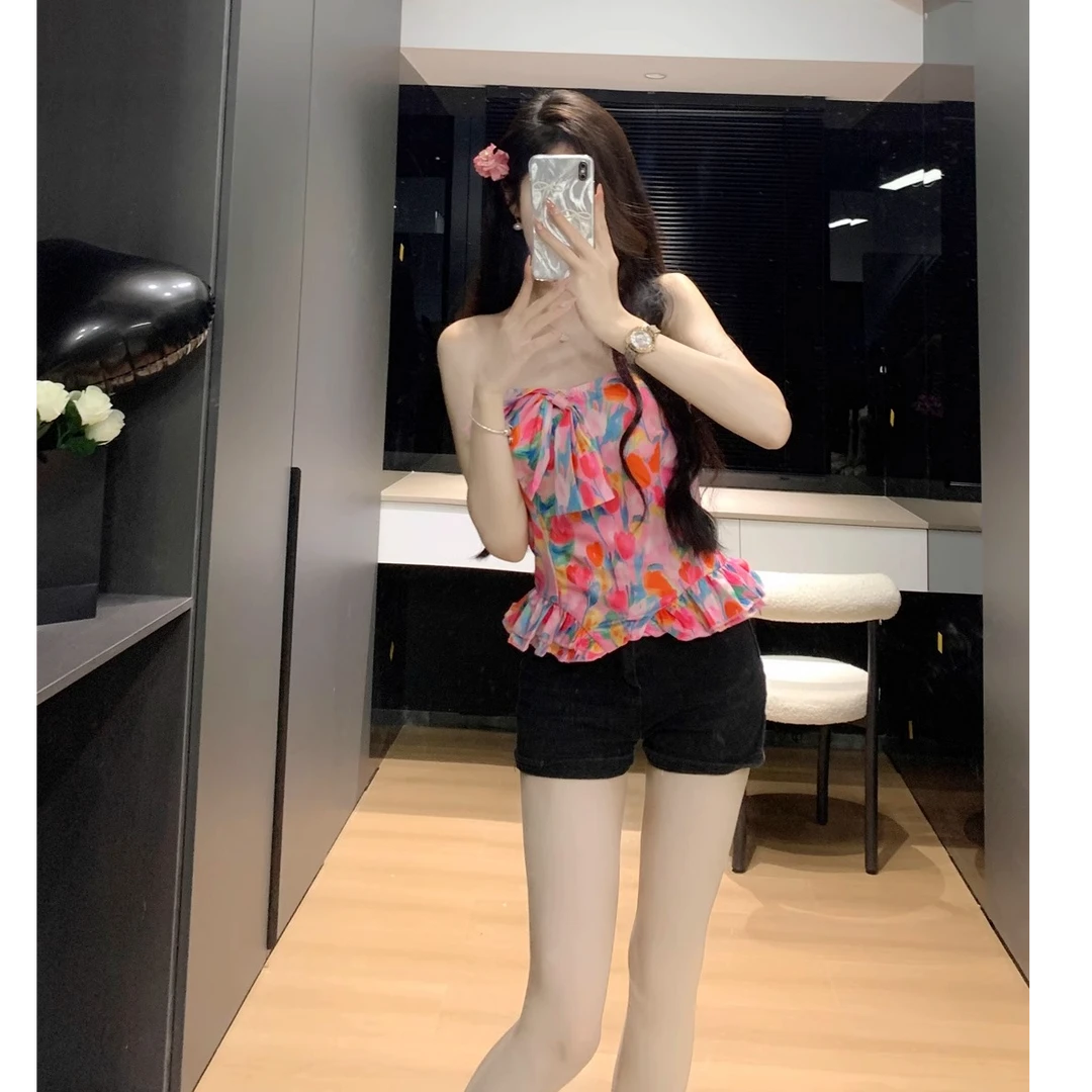 背心女夏外穿夏季2025新款超好看独特别致无袖绝美小吊带抹胸上衣