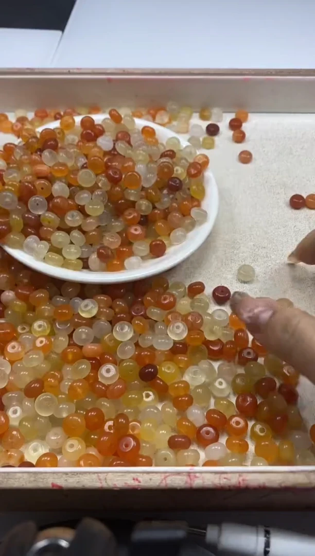 【闪购商品】玛瑙/玉髓颈饰未镶嵌w2013金丝玉算盘8*5mm*30颗