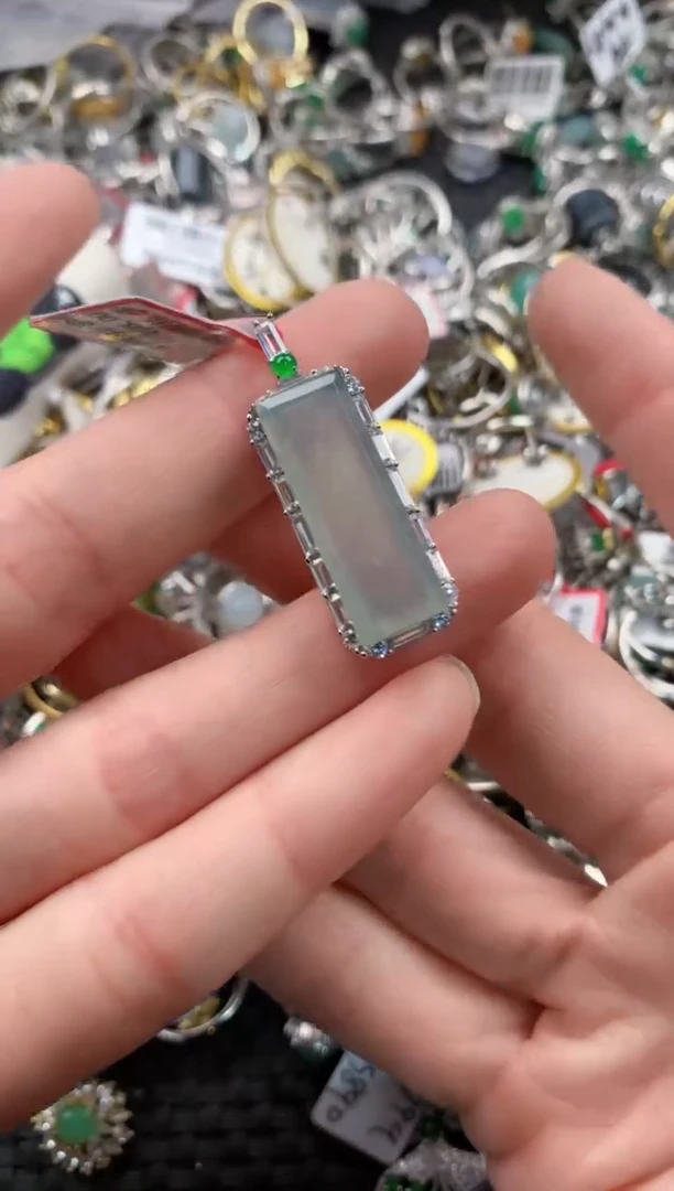 银S925镶嵌戒指翡翠222           3