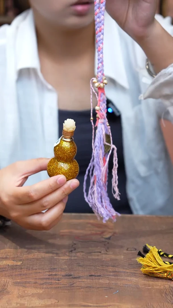 苏*～603号缘梦工艺（天然真葫芦）-金色编绳 +水晶