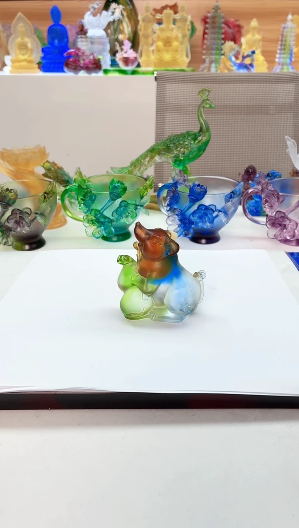 手工艺品琉璃彩色小老鼠小摆件