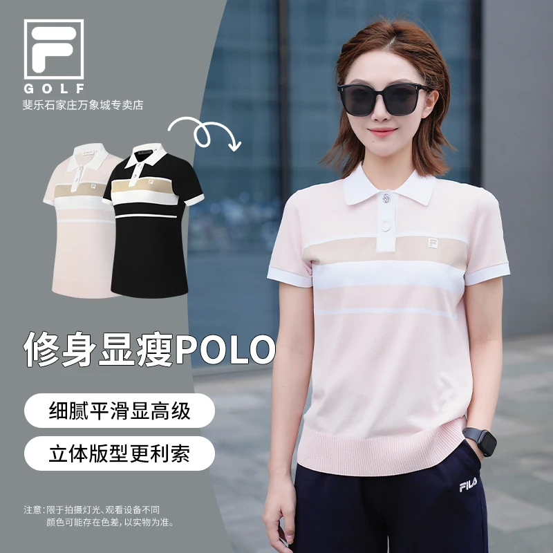 Fila/斐乐女夏新款【正品高尔夫】休闲运动撞色短袖T恤A11W525404F