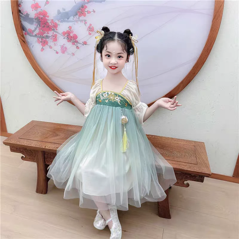 女童汉服夏装新款儿童夏季古风公主裙子宝宝夏日中国风连衣裙7481