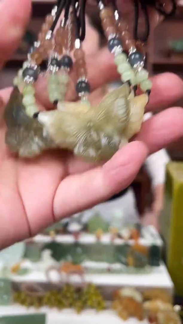 未镶嵌蛇纹石玉颈饰多样性发货拍一发一