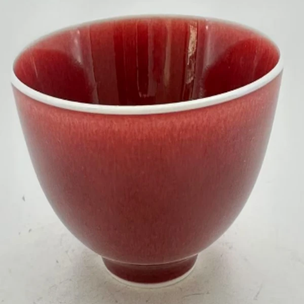 【景德】镇窑 郎红圆口杯  陶瓷 zy0523