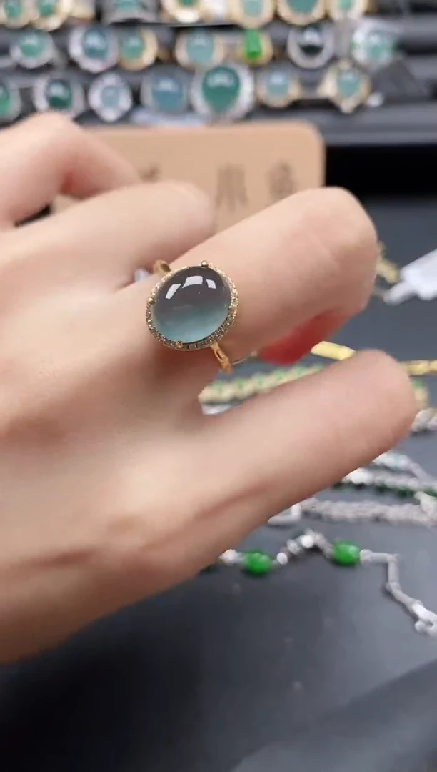 翡翠戒指银S925镶嵌51511