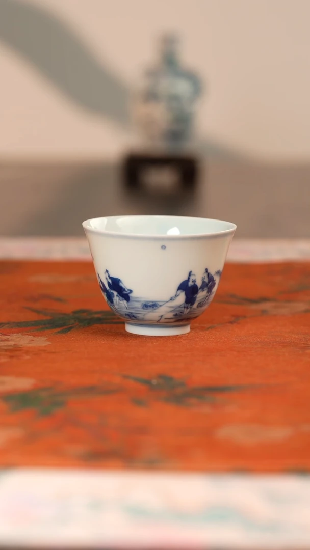 望玉青花鱼乐图杯