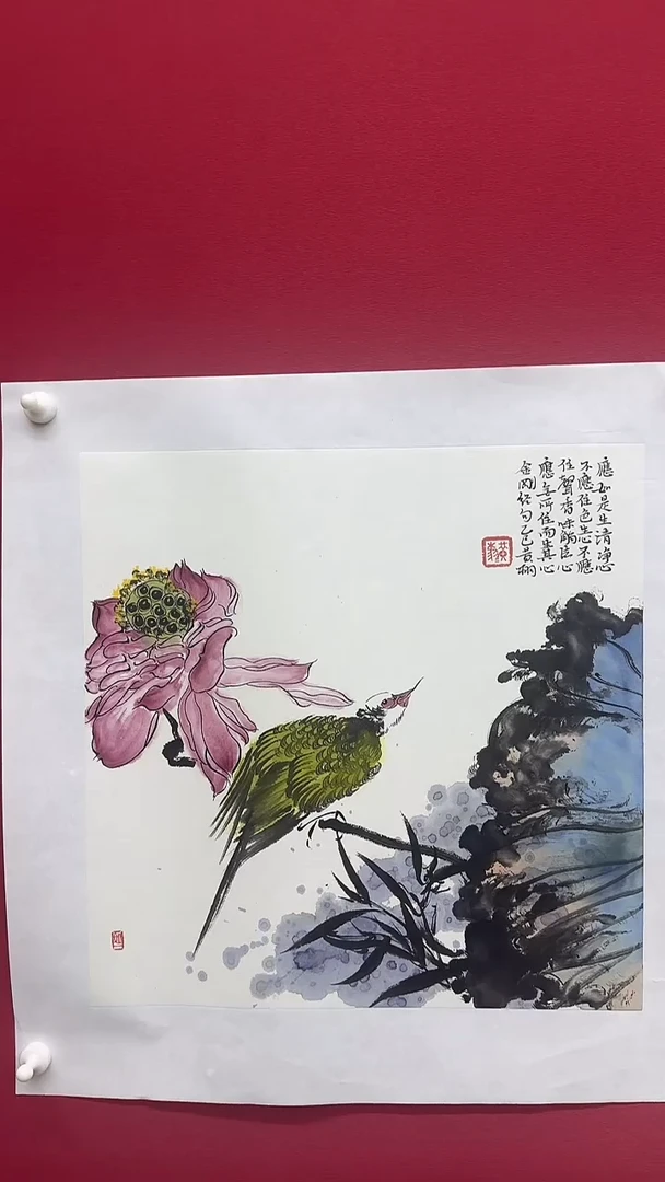 国画黄栩1平尺花鸟作品