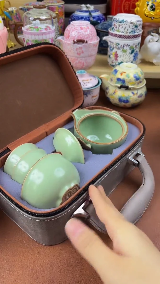陶瓷茶具摆件旅行套组